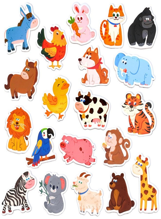 JoyCat Wooden Fridge Magnets for Toddlers, 20 Cute Animals Refrigerator Magnets for Kids, Full Back Magnetic Toys, Fun Educational Baby Learning Gifts for 2 3 4 5 Years Old - Image 1